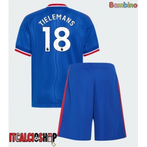 Manchester United Youri Tielemans #18 Seconda Maglia Bambino 2026-27 Manica Corta (+ Pantaloni corti)